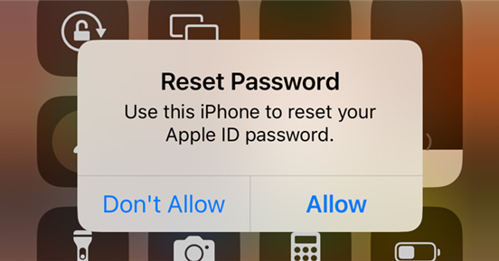 iphone reset password message