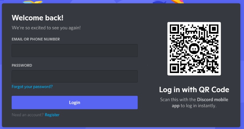 login discord