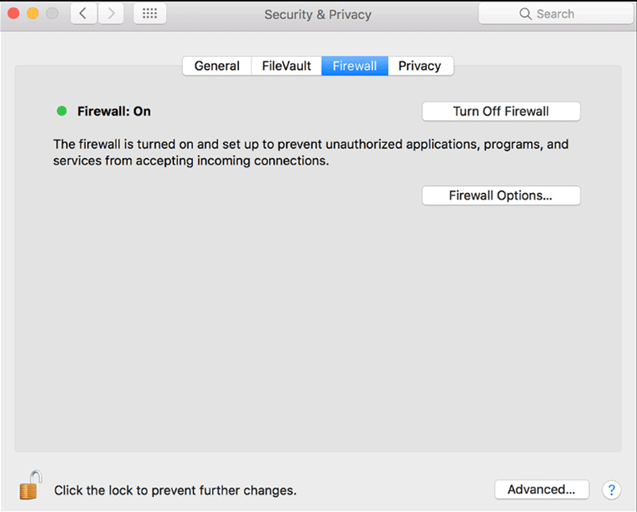 mac turn off firewall