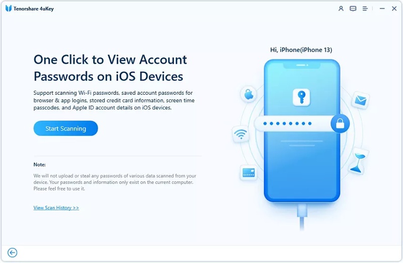 Scan Passwords, Enter Backup and Passcode