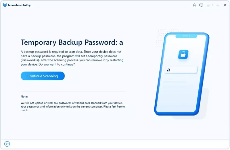 Scan Saved Passwords with Backup Password