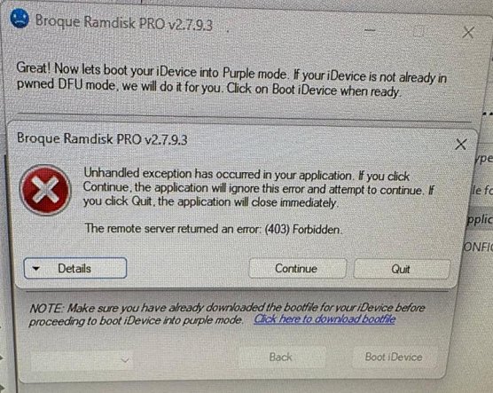 broque ramdisk pro server error 403