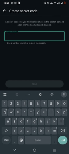 Setting Whatsapp Chat Lock Secret Code