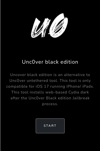 start unc0ver black edition