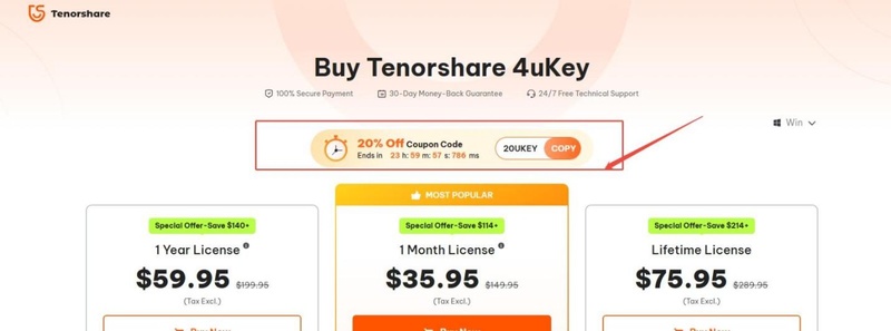 Tenorshare 4ukey Discount Offer