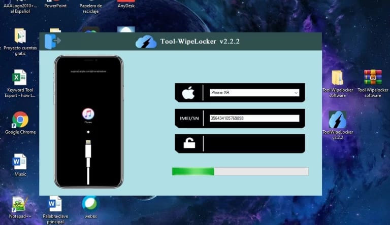 know the model of the device on tool wipelocker