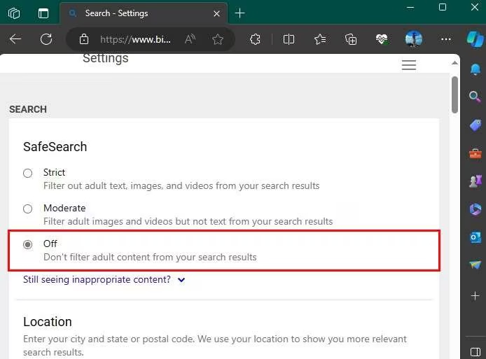 Turn Option Off