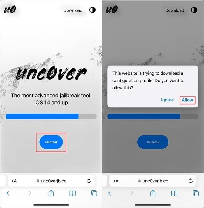 uncover allow download