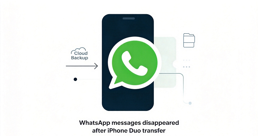 iPhone Duo로 전송 후 WhatsApp 메시지 사라짐