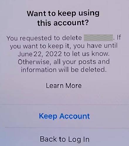 Recover deleted Instagram account within 30 days