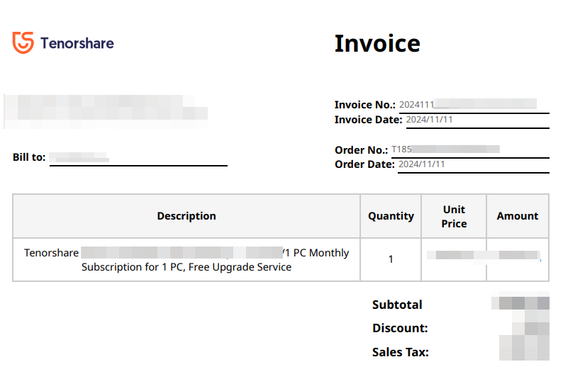 invoice screenshot