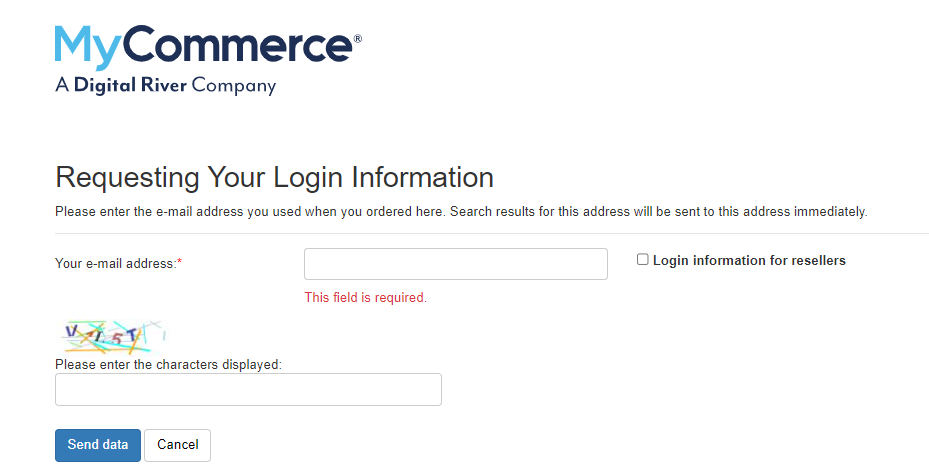 request your login information