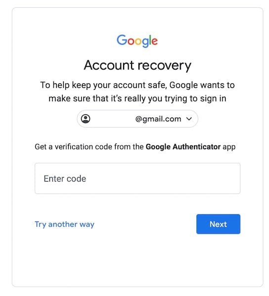 gmail account recovery