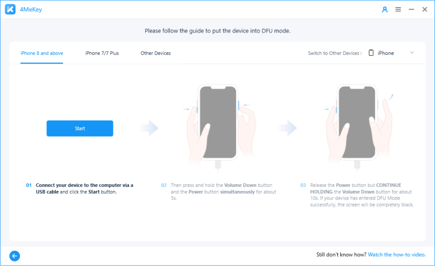 4mekey icloud etkinleştirme kilidi kaldırma - dfu moduna gir