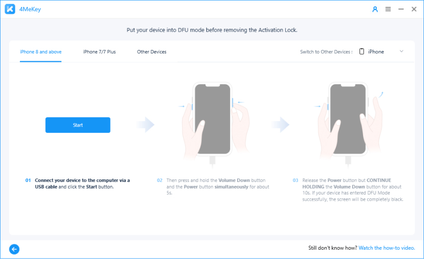 4mekey icloud etkinleştirme kilidi kaldırma - dfu moduna gir