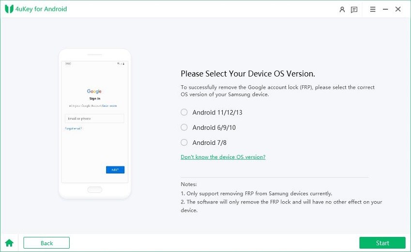 Best Samsung FRP Bypass Tool – Tenorshare 4uKey for Android