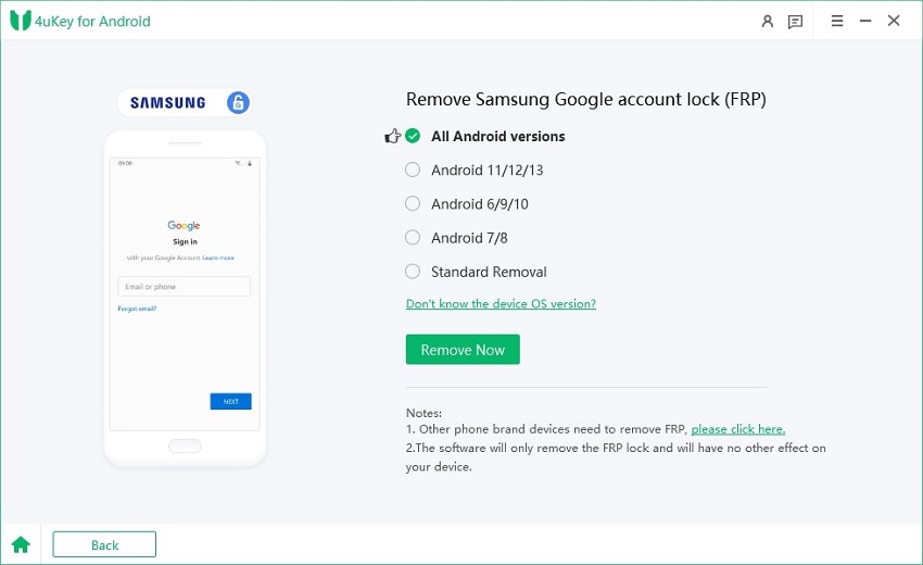 how to bypass google account verification after reset samsung-click start remove