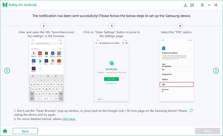 set up pin code tenorshare 4ukey for android