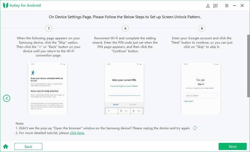 bypass samsung galaxy note 5 with 4uKey for Android is completed