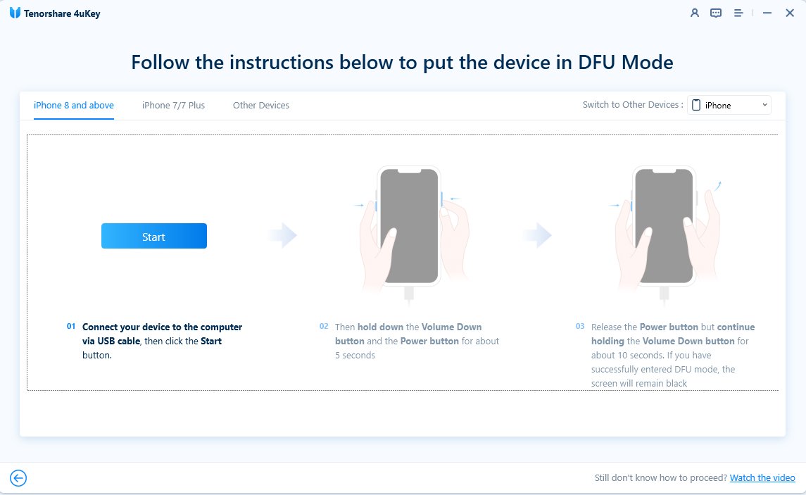 4ukey entering dfu mode