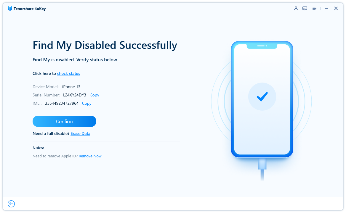 Verify Find My iPhone Status