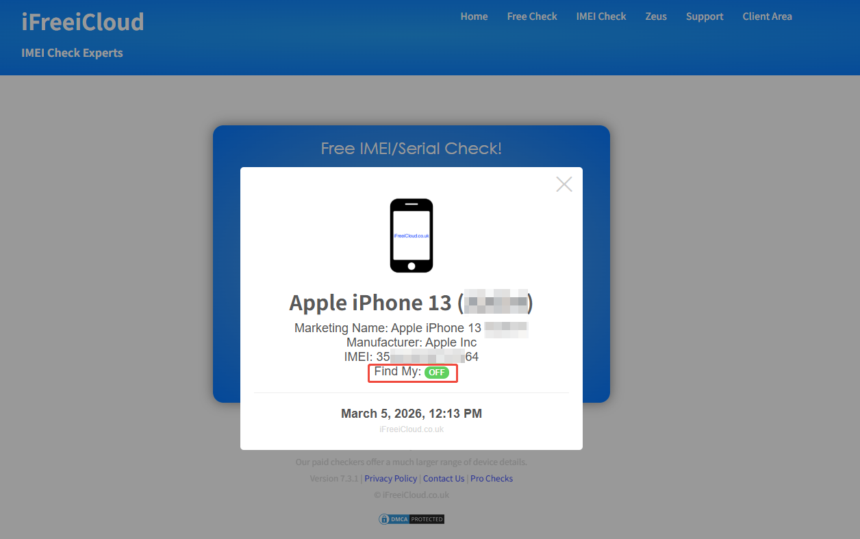 Find My iPhone has been disabled successfully