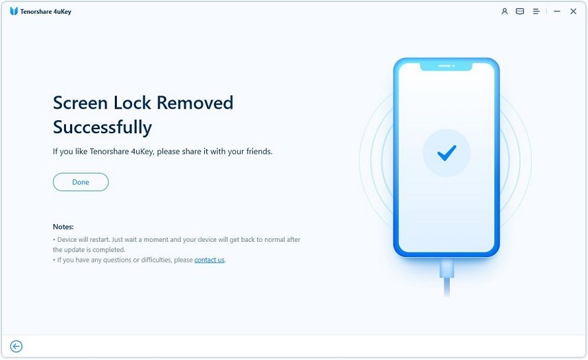 4ukey iphone passcode unlocker removes passcode successfully