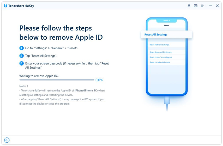 start to unlock icloud or Apple ID with 4uKey