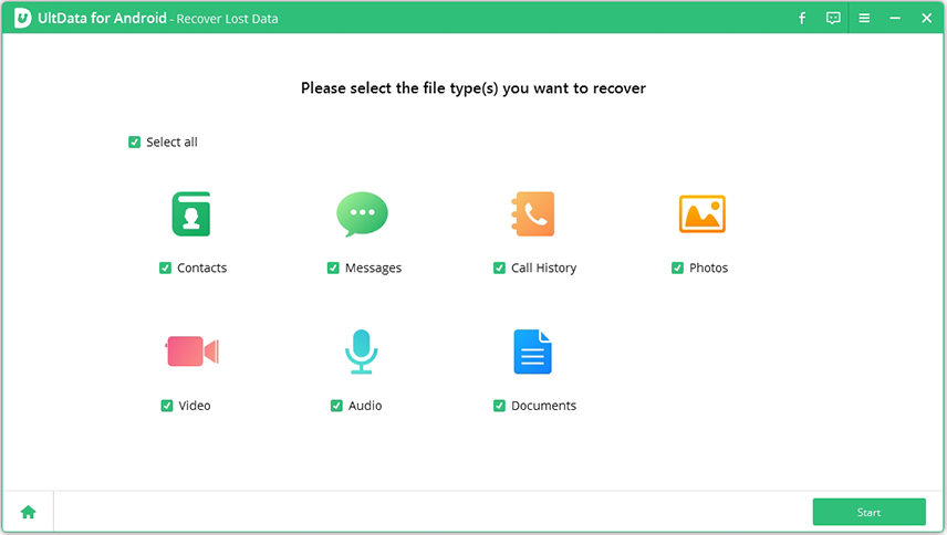 how to recover deleted contacts on samsung - choose file types