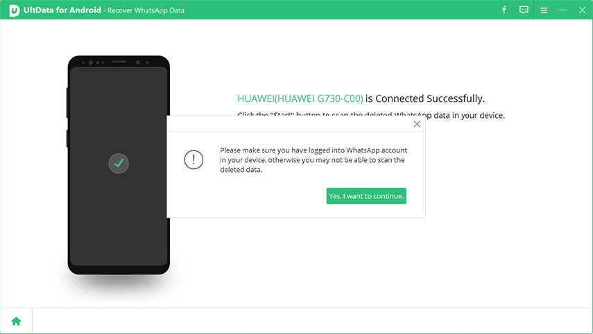 ultdata for android asks to confirm login
