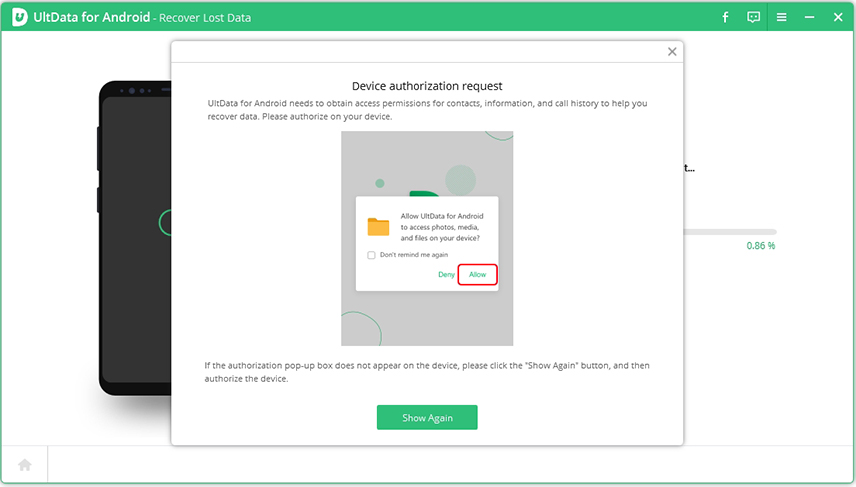 allow tenorshare ultdata for android