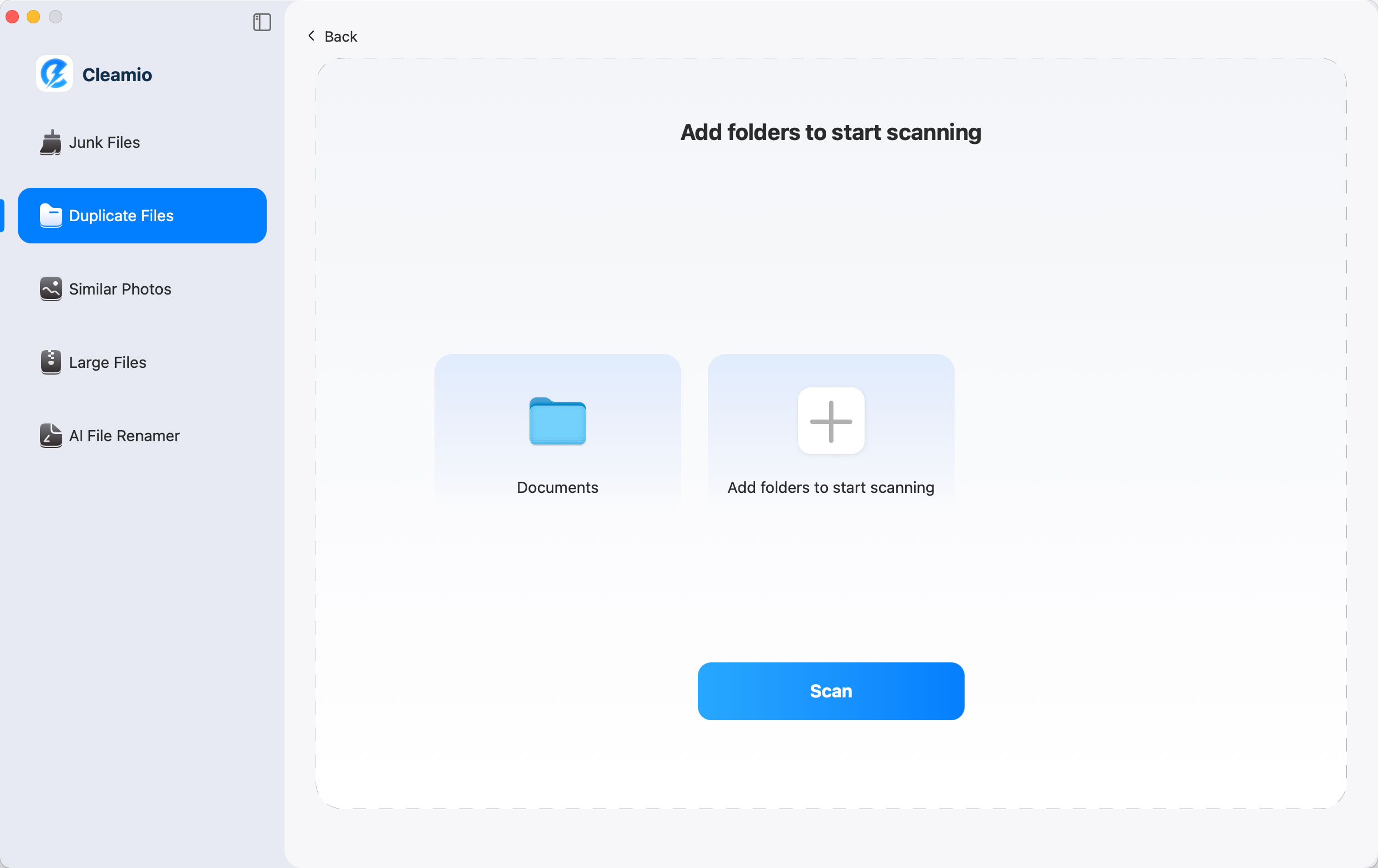 add more folders to scan duplicates on mac
