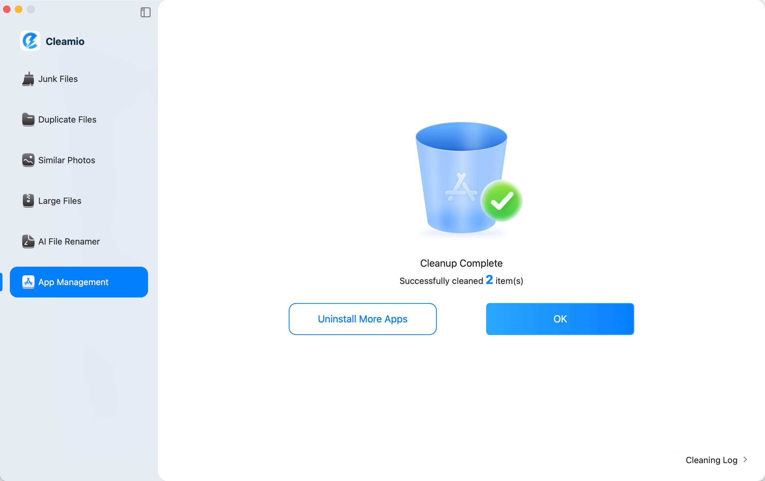 app leftover cleaup compelete