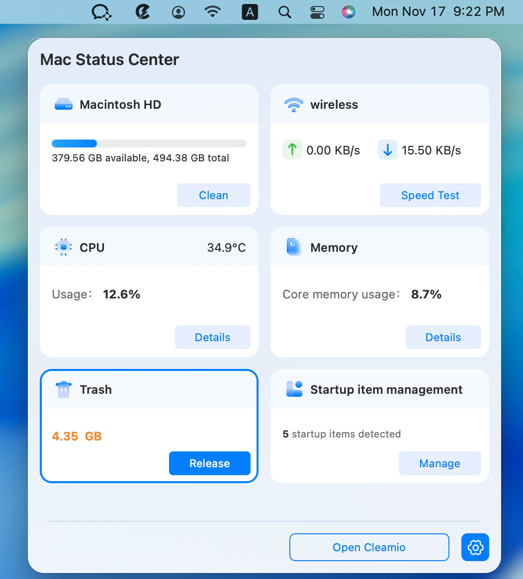 Select the Trash Module