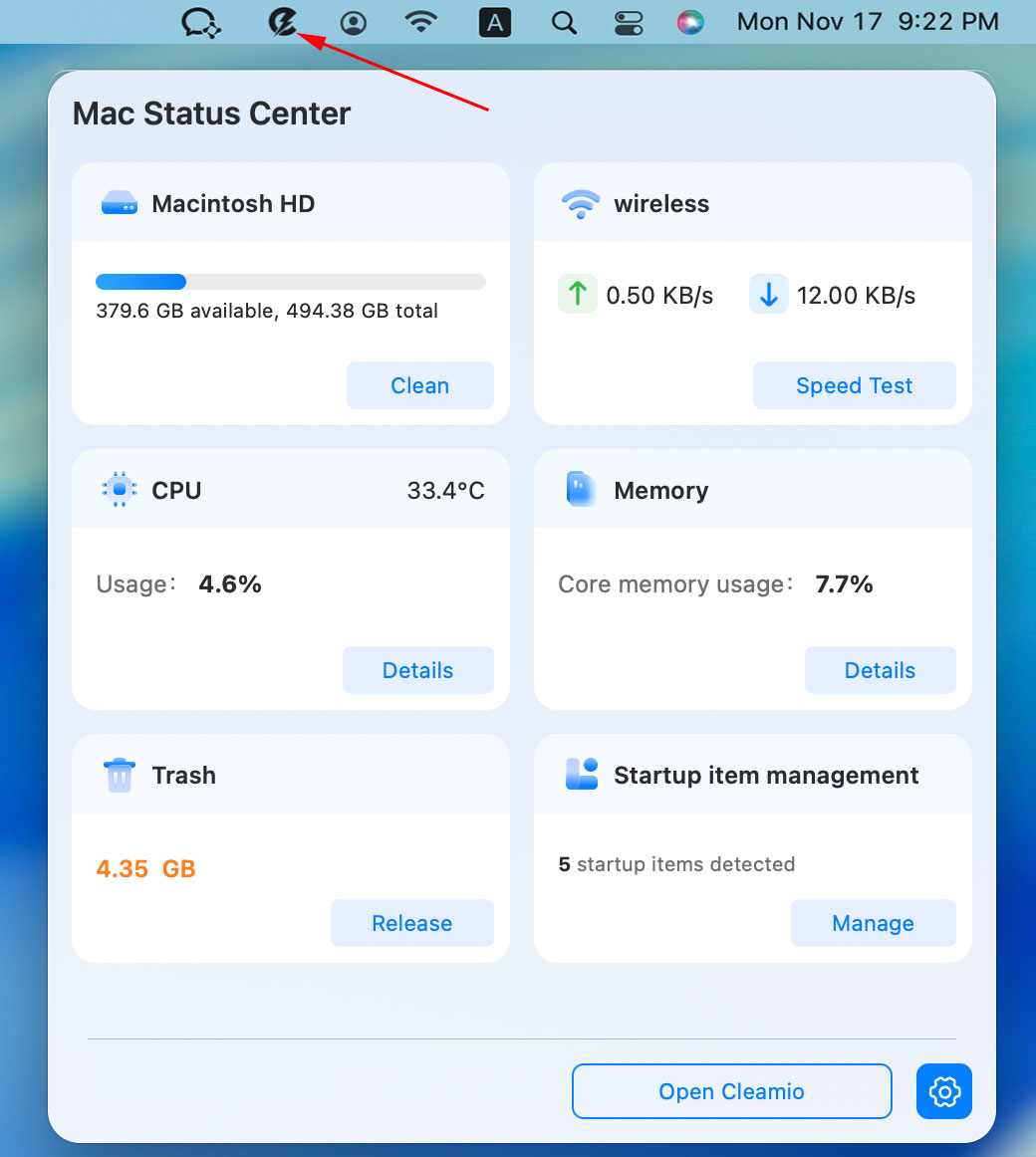 open mac status canter
