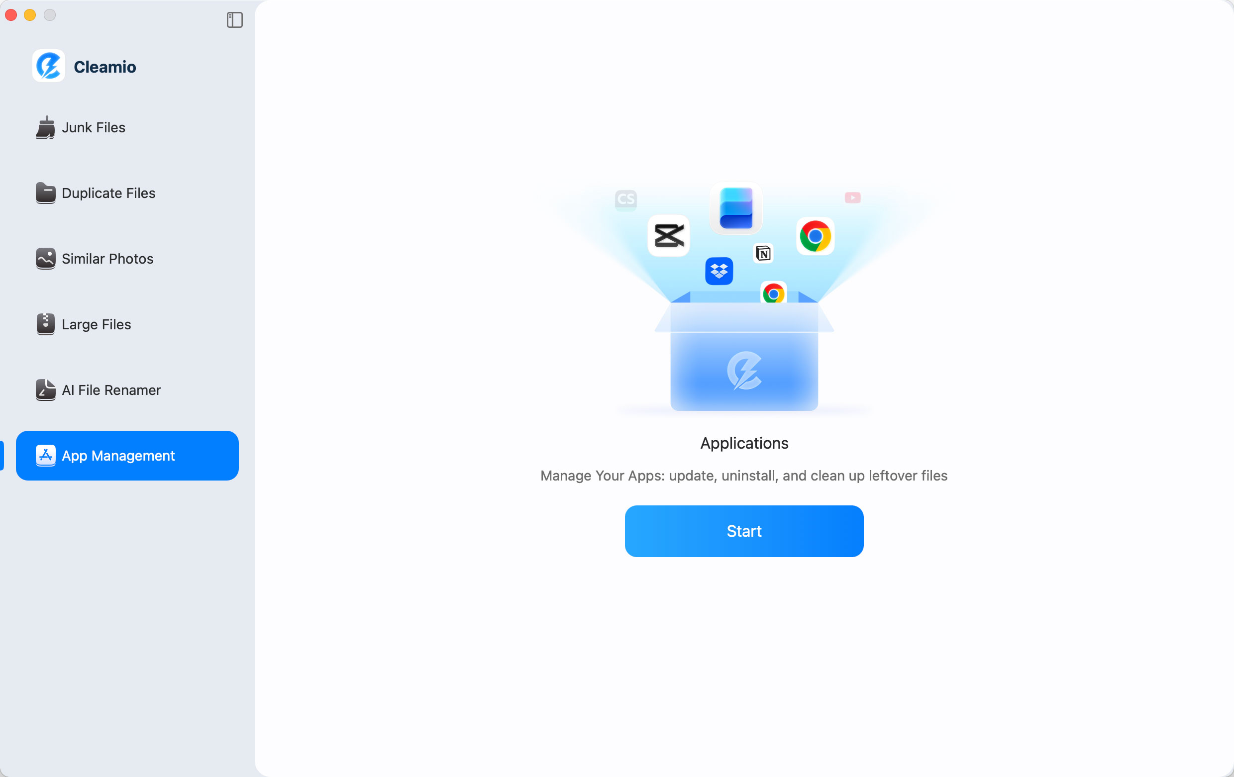 start mac app management