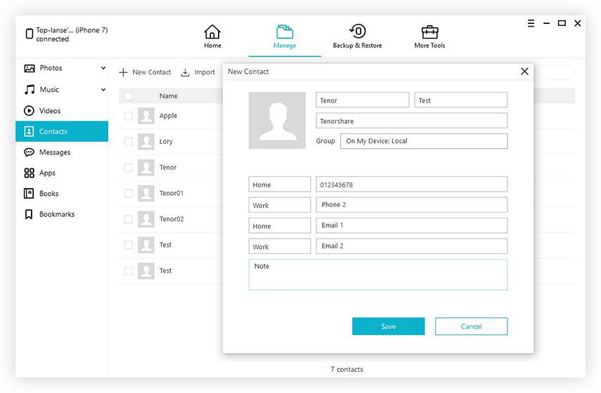 sync contacts from iphone to icarefone
