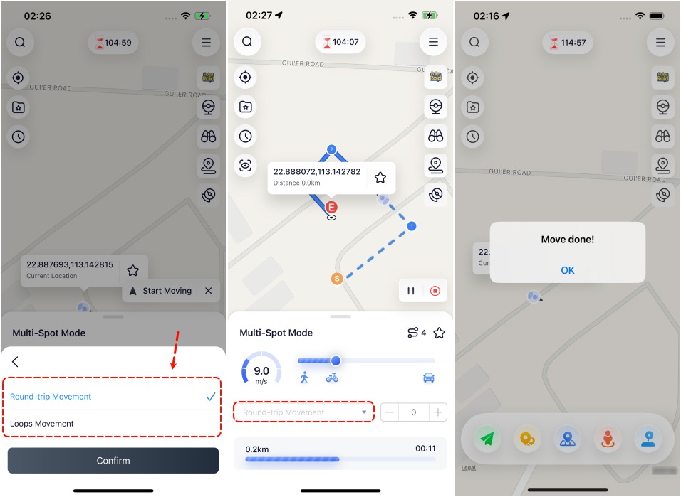 如何使用 iAnyGo iOS 應用重複移動