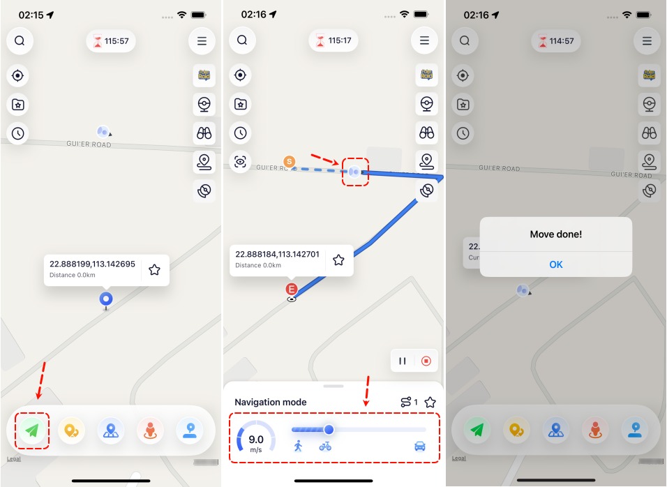 如何使用 iAnyGo iOS 應用開始單點移動