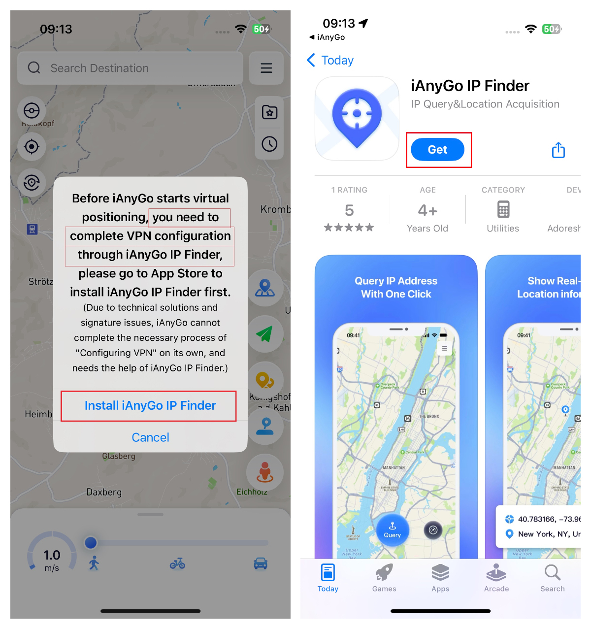Install iAnyGo IP Finder