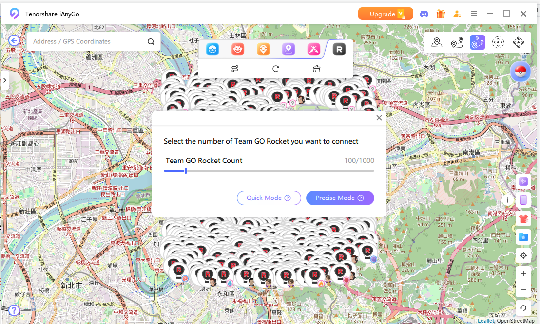 Team Go Rocket Route festlegen