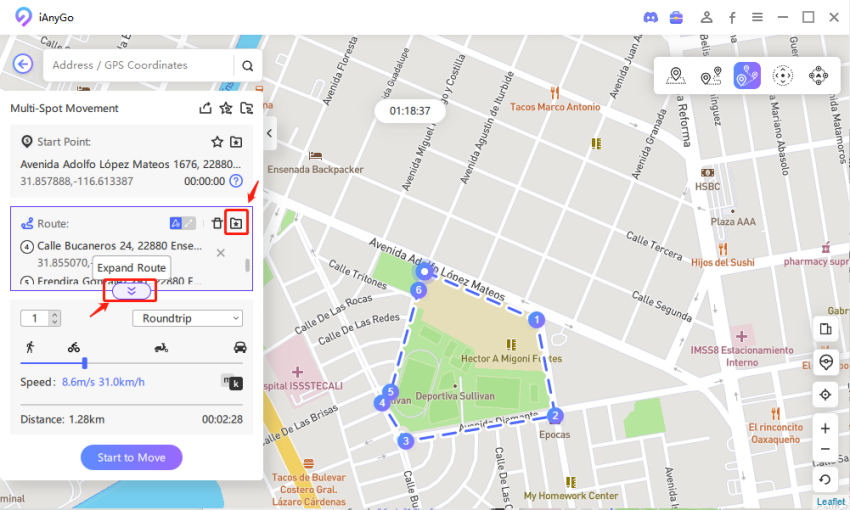 Multi-Spot Movement Mode