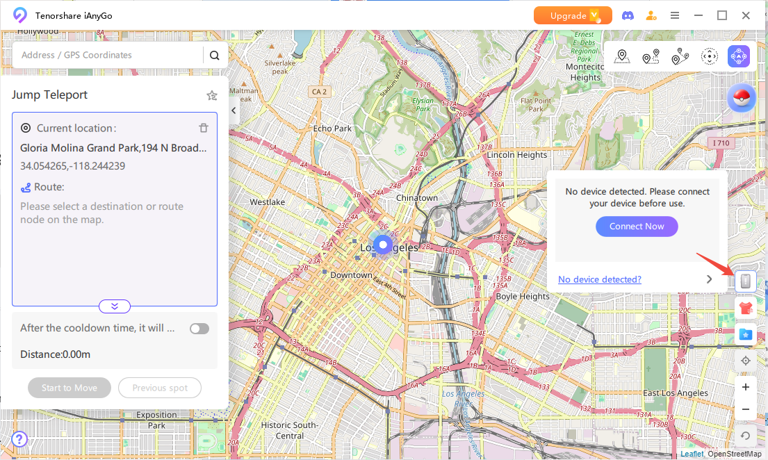 Connexion de l'appareil iAnyGo