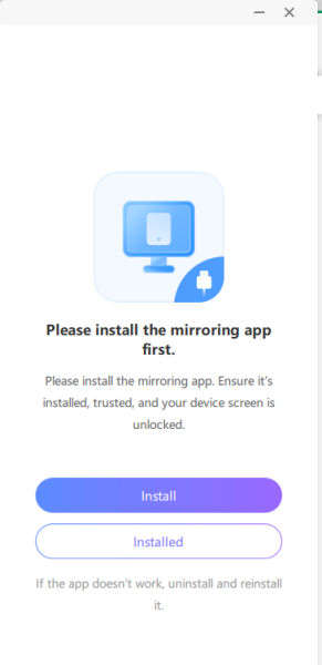 Install iAnyGo mirroring app on iPhone