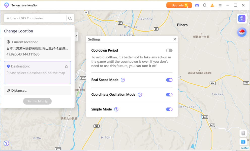 Customize hidden functions in iAnyGo Simple Mode