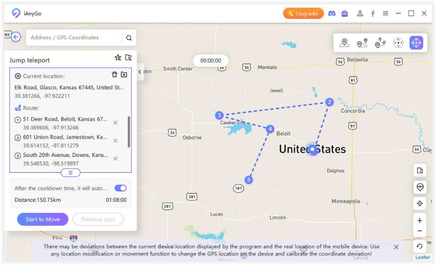Seleccionar un Nuevo Punto Final o Nodo de Ruta
