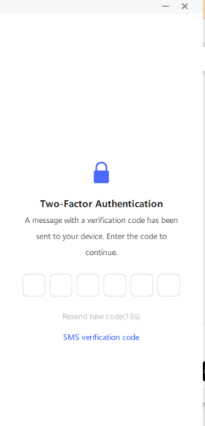 Two factor authentication for iAnyGo screen mirroring