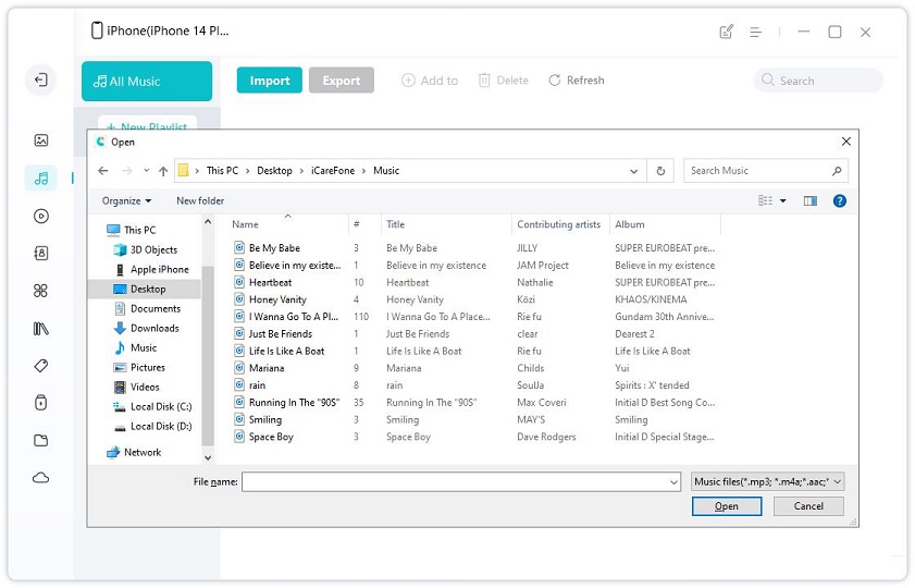 import music from computer to iphone