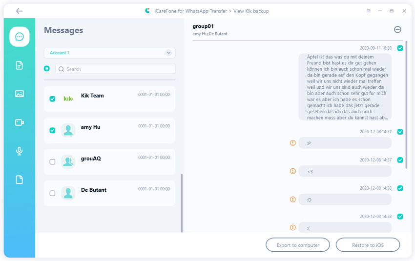 export kik data - guide