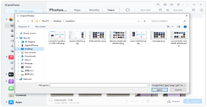 import photos to iphone - icarefone guide